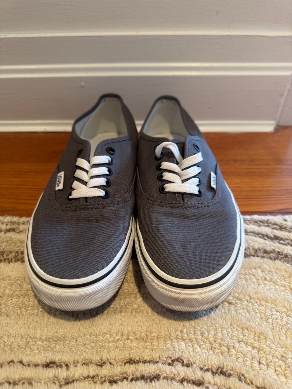 Vans Classic Low-Top Sneakers in Charcoal Gray and White
